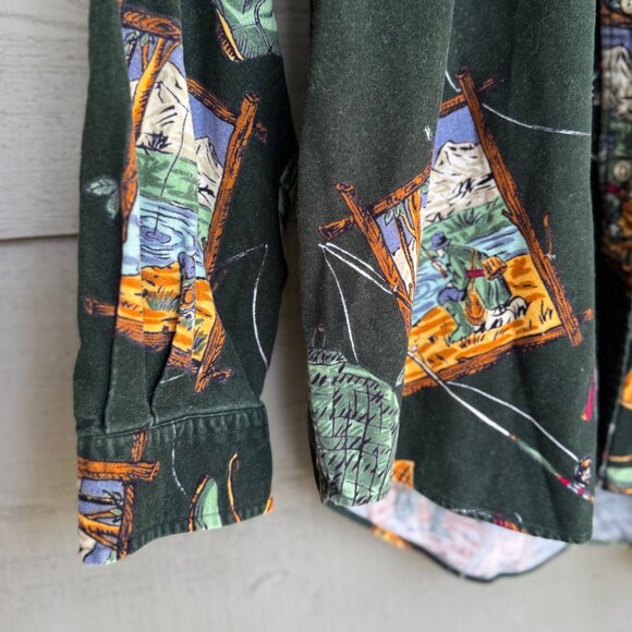 Tommy Hilfiger Fishing Print Sueded Flannel M - Picture 3 of 10